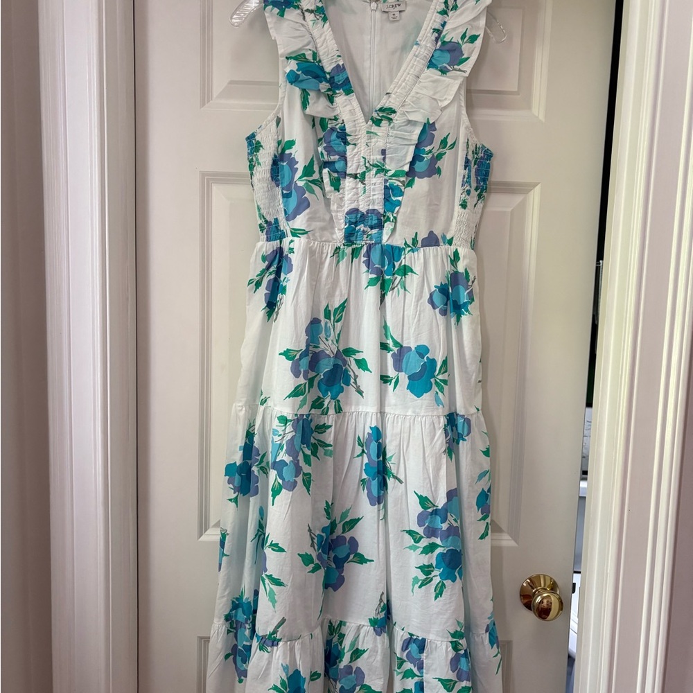 J. Crew Factory Blue Floral Maxi Dress